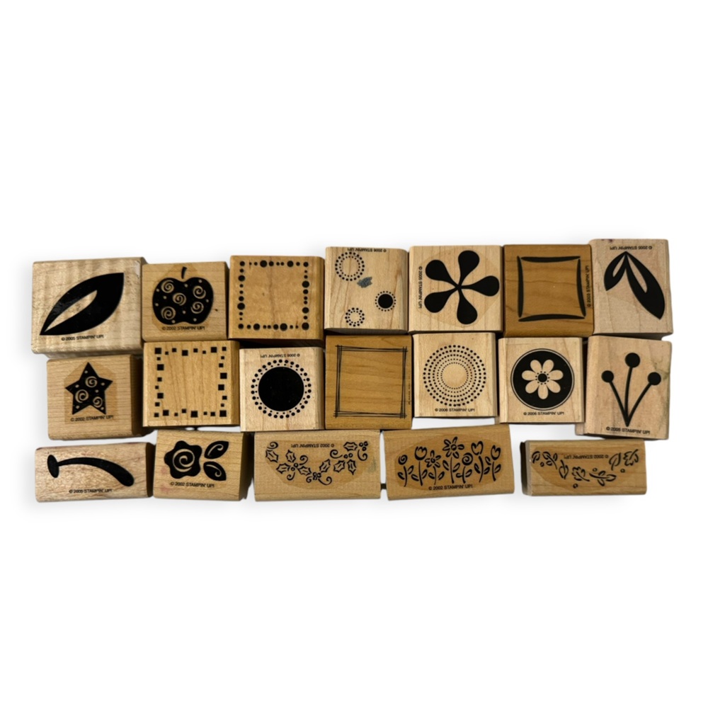 Lot of 19 Floral and Leaf Rubber‎ Stamps